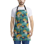 Tiger And Toucan Pattern Print Apron