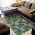Tiger And Toucan Pattern Print Floor Mat