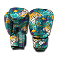 Tiger And Toucan Pattern Print Boxing Gloves