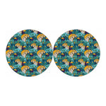 Tiger And Toucan Pattern Print Car Coasters