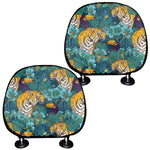 Tiger And Toucan Pattern Print Car Headrest Covers