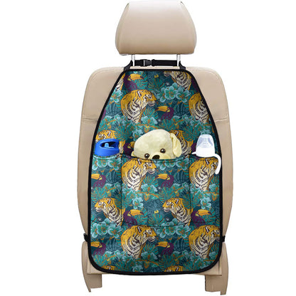 Tiger And Toucan Pattern Print Car Seat Organizers