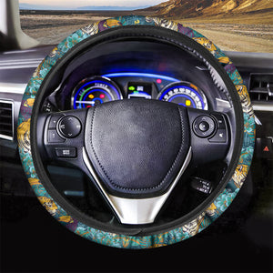 Tiger And Toucan Pattern Print Car Steering Wheel Cover