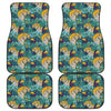 Tiger And Toucan Pattern Print Front and Back Car Floor Mats