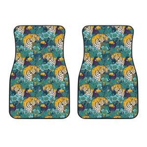 Tiger And Toucan Pattern Print Front Car Floor Mats