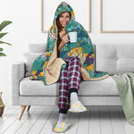 Tiger And Toucan Pattern Print Hooded Blanket
