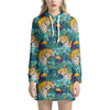 Tiger And Toucan Pattern Print Hoodie Dress