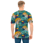 Tiger And Toucan Pattern Print Men's T-Shirt