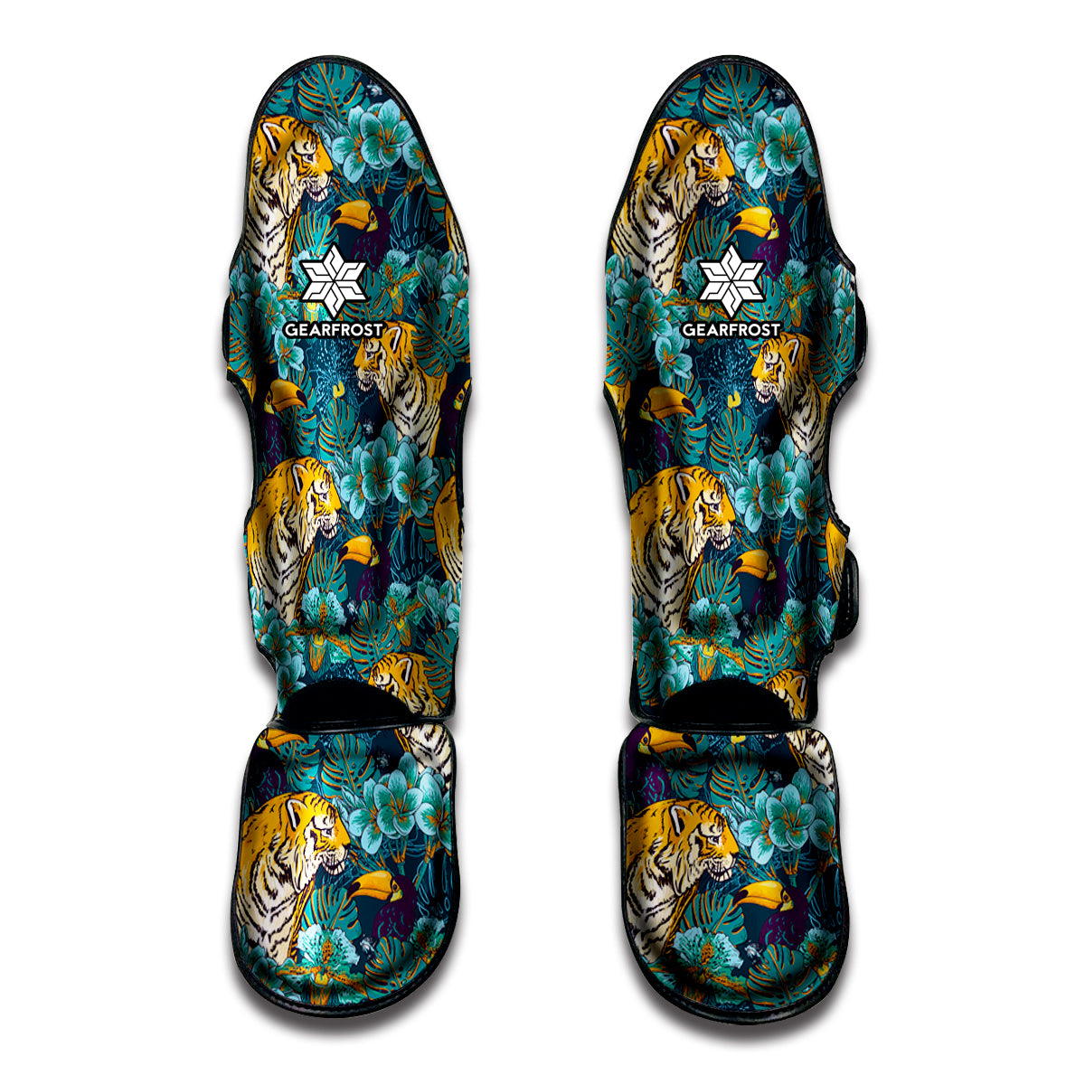Tiger And Toucan Pattern Print Muay Thai Shin Guard