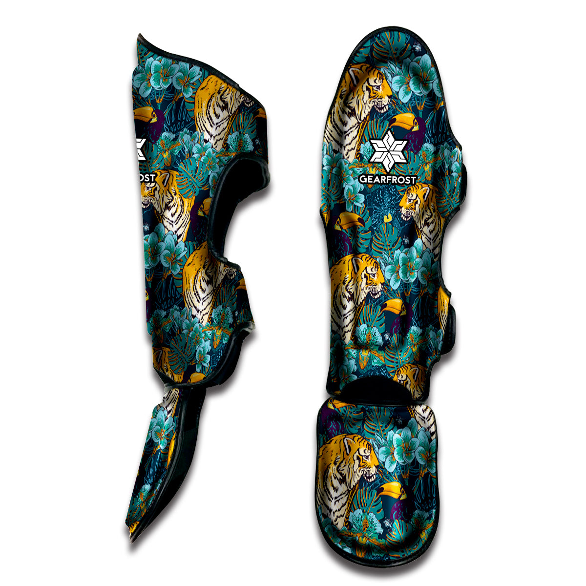 Tiger And Toucan Pattern Print Muay Thai Shin Guard