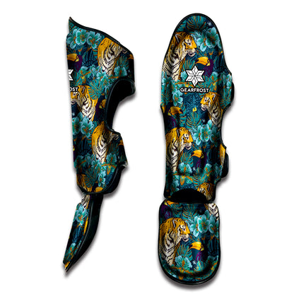Tiger And Toucan Pattern Print Muay Thai Shin Guard
