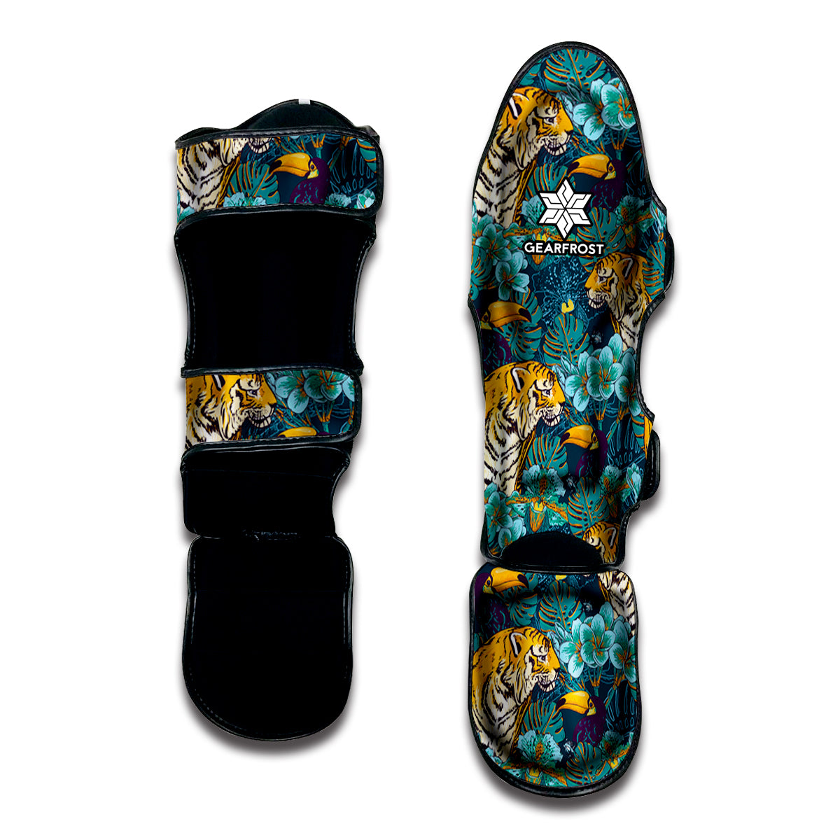Tiger And Toucan Pattern Print Muay Thai Shin Guard