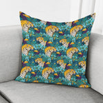 Tiger And Toucan Pattern Print Pillow Cover