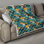 Tiger And Toucan Pattern Print Quilt