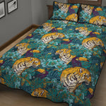 Tiger And Toucan Pattern Print Quilt Bed Set
