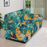 Tiger And Toucan Pattern Print Sofa Cover