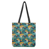 Tiger And Toucan Pattern Print Tote Bag