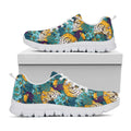 Tiger And Toucan Pattern Print White Running Shoes