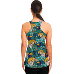 Tiger And Toucan Pattern Print Women's Racerback Tank Top
