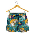 Tiger And Toucan Pattern Print Women's Shorts