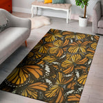 Tiger Monarch Butterfly Pattern Print Area Rug