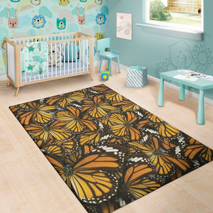 Tiger Monarch Butterfly Pattern Print Area Rug