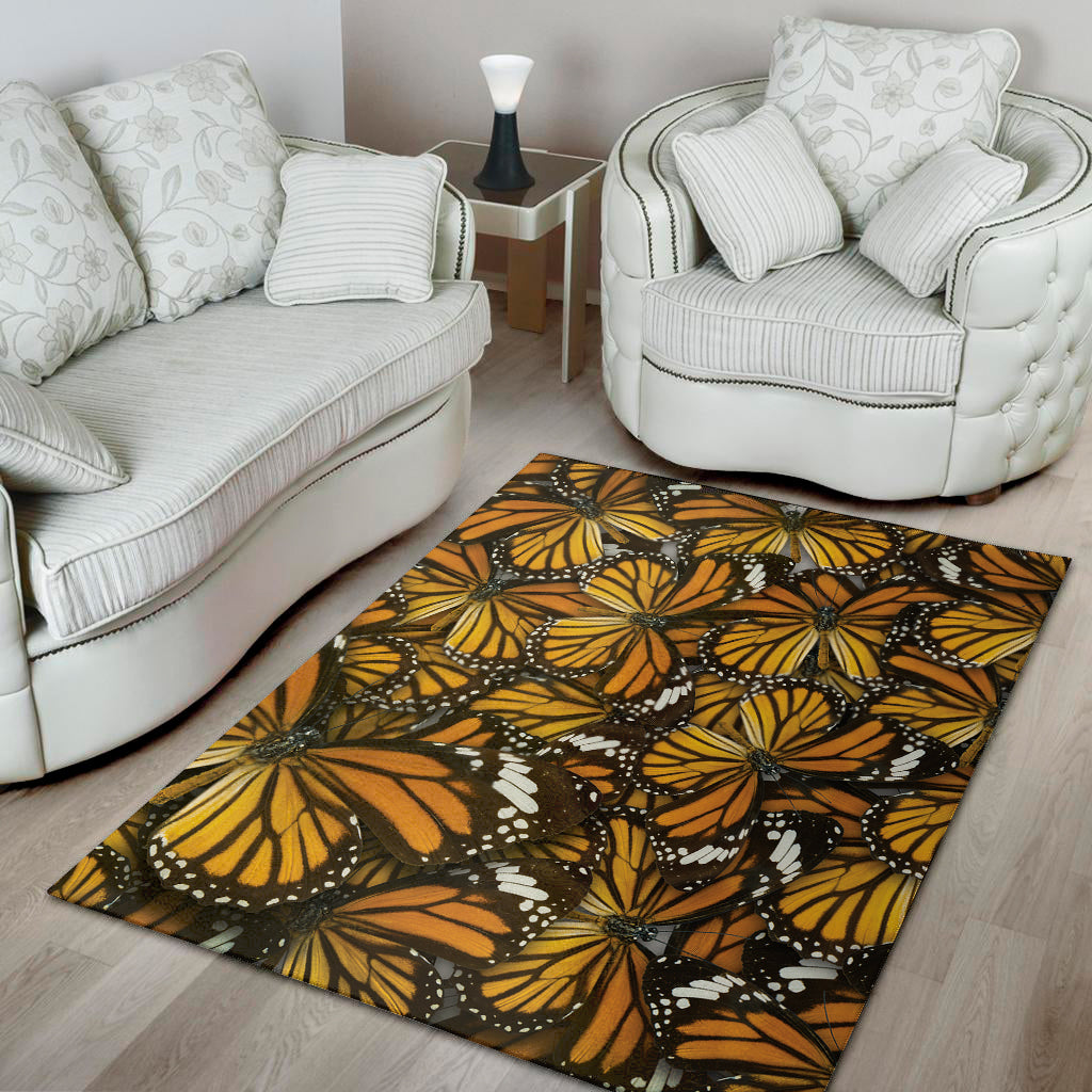 Tiger Monarch Butterfly Pattern Print Area Rug