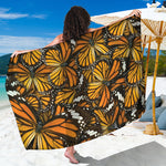 Tiger Monarch Butterfly Pattern Print Beach Sarong Wrap