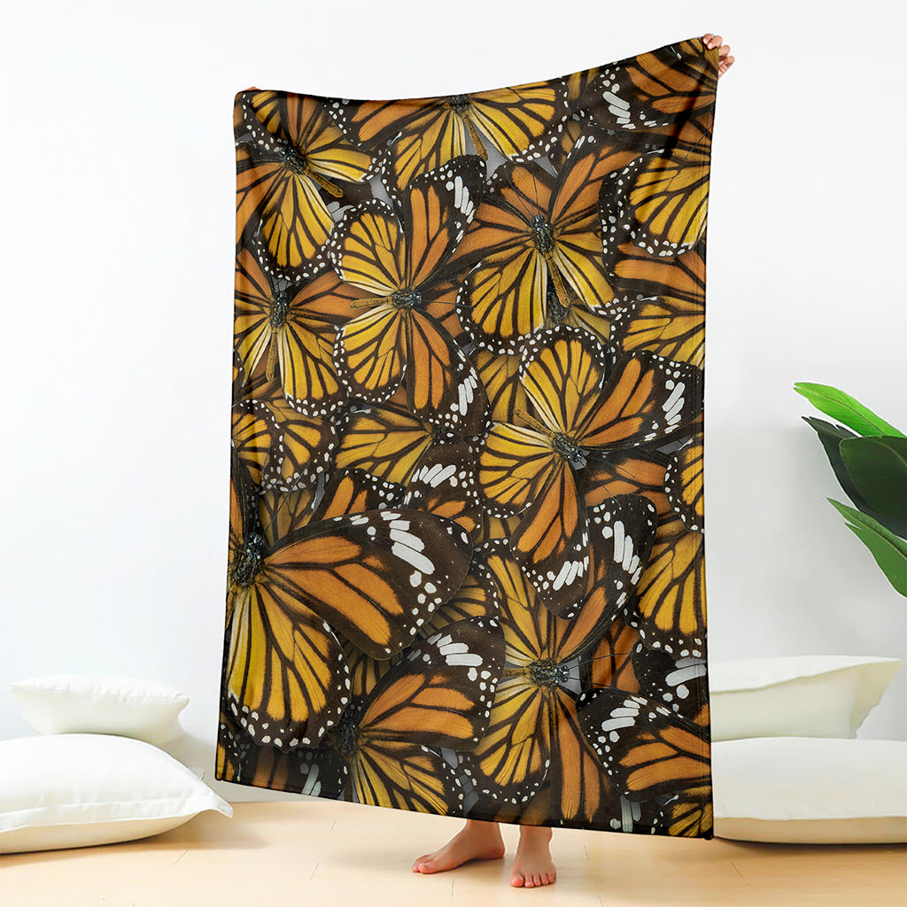 Tiger Monarch Butterfly Pattern Print Blanket