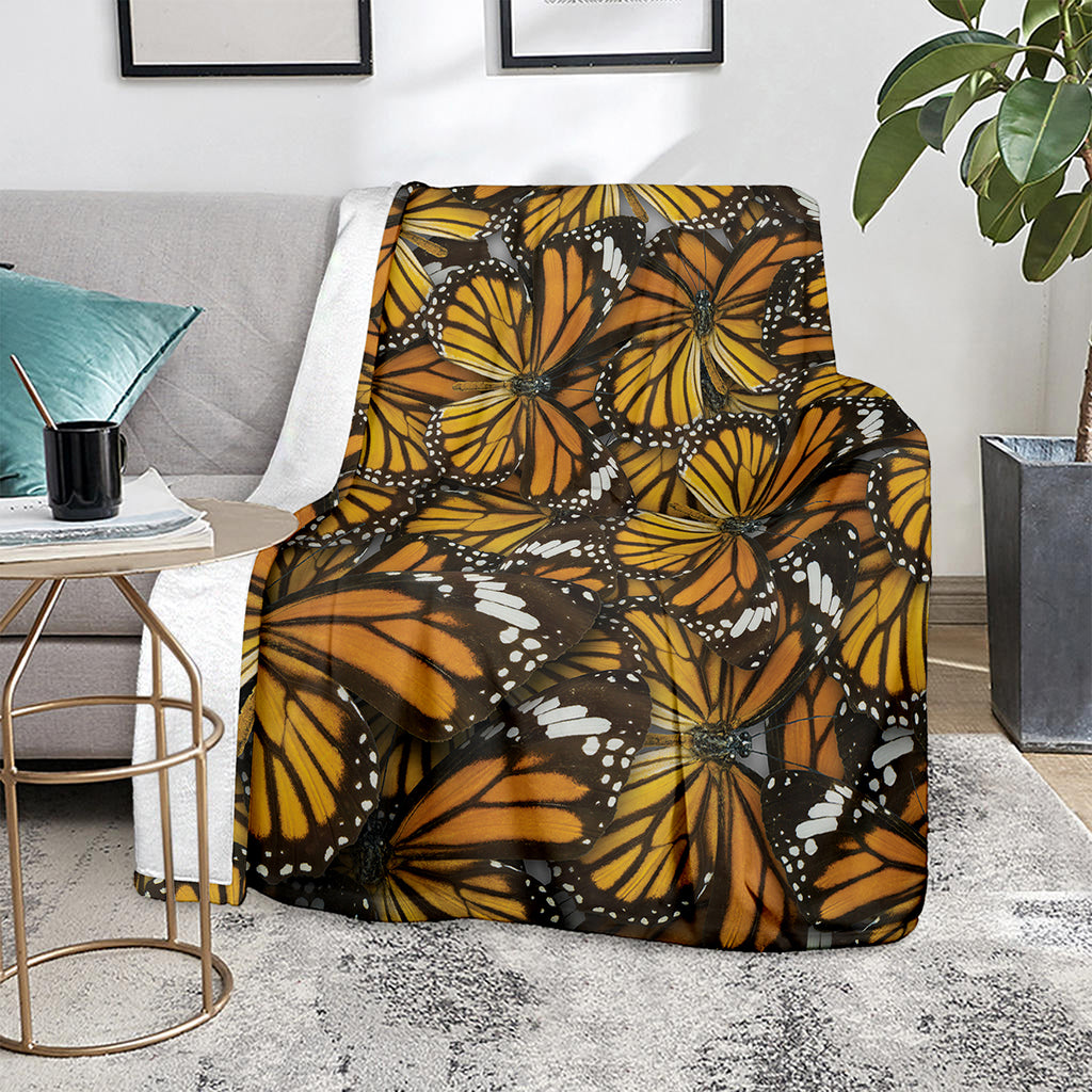 Tiger Monarch Butterfly Pattern Print Blanket