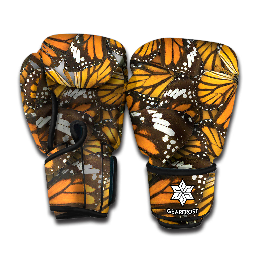 Tiger Monarch Butterfly Pattern Print Boxing Gloves