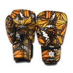 Tiger Monarch Butterfly Pattern Print Boxing Gloves