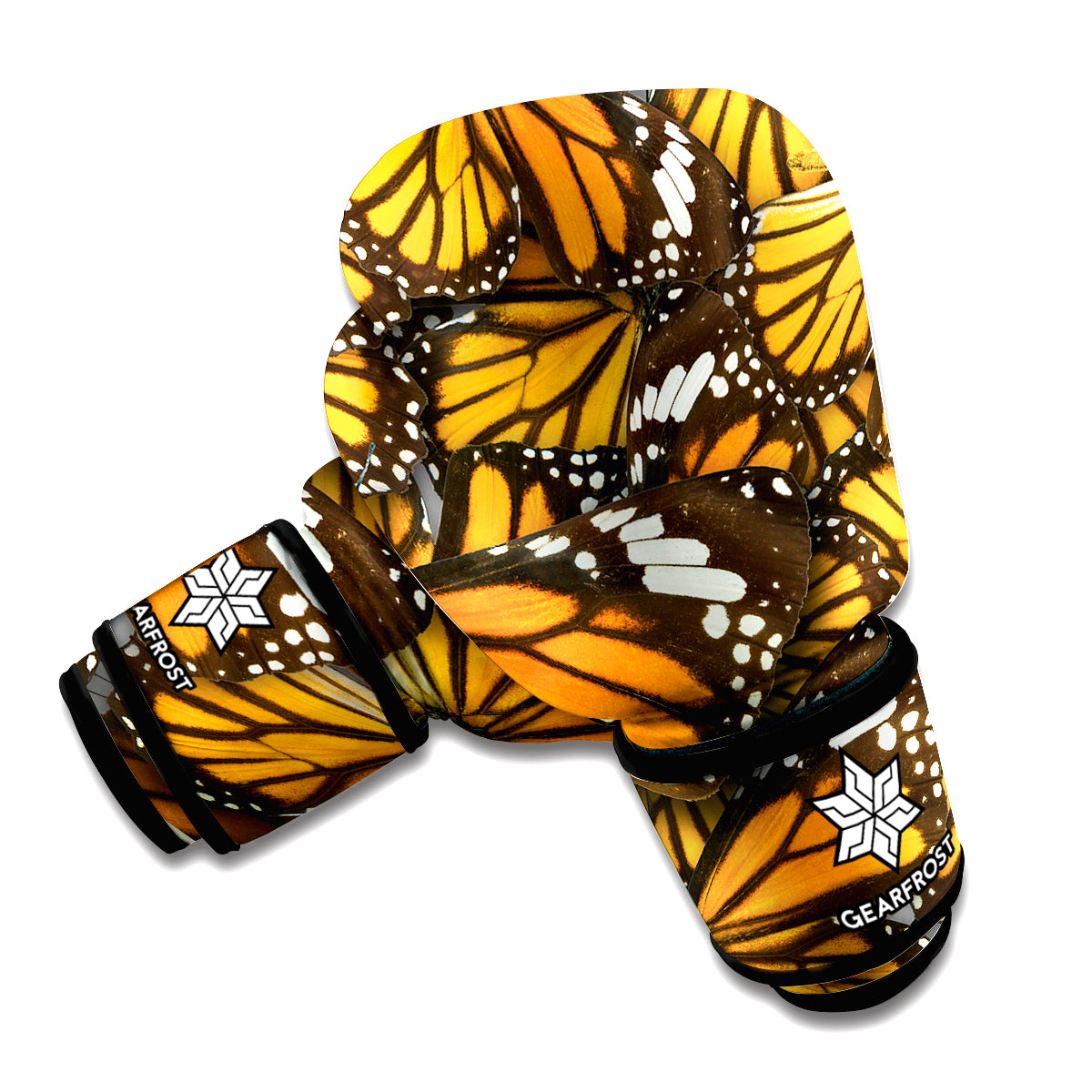 Tiger Monarch Butterfly Pattern Print Boxing Gloves