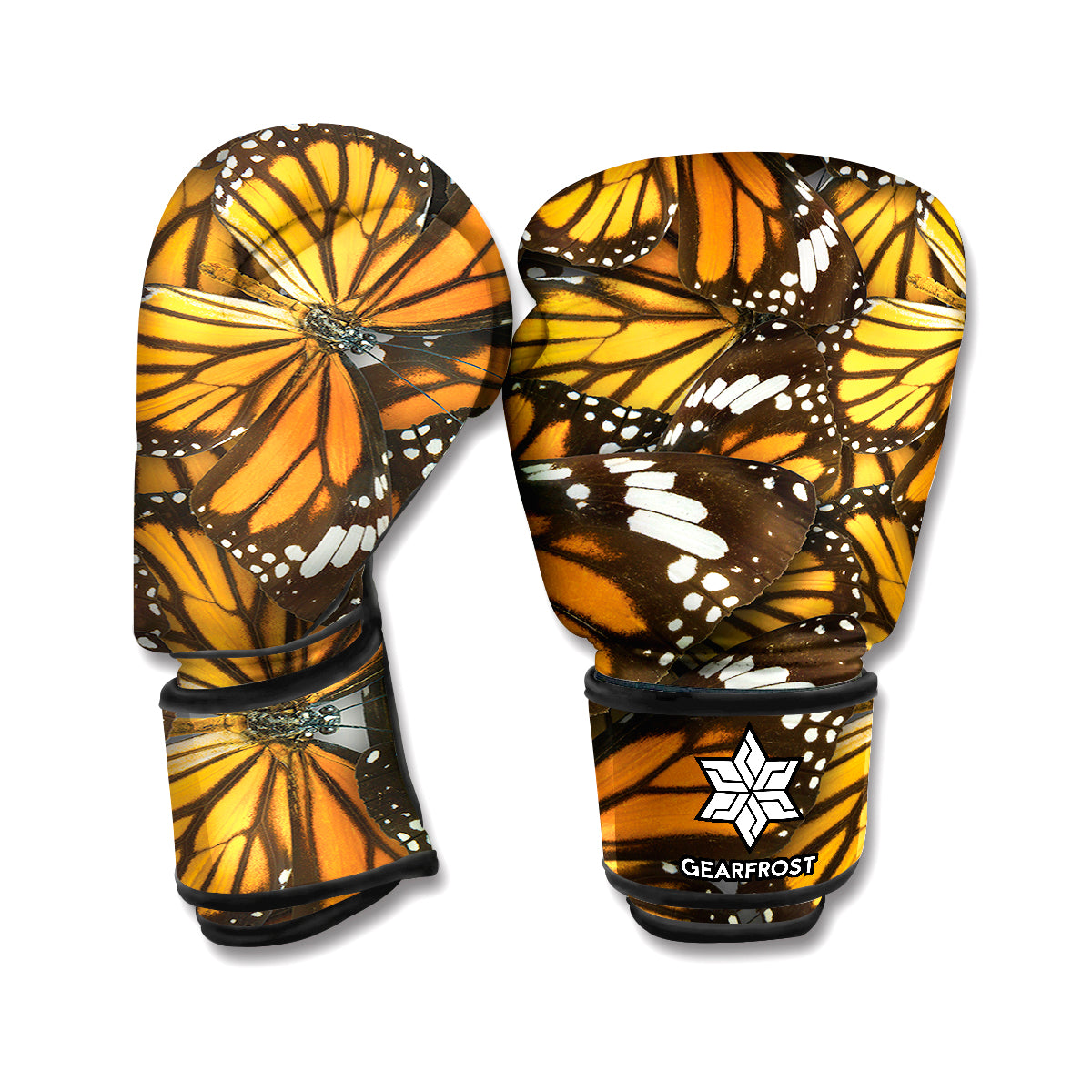 Tiger Monarch Butterfly Pattern Print Boxing Gloves