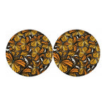 Tiger Monarch Butterfly Pattern Print Car Coasters