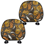 Tiger Monarch Butterfly Pattern Print Car Headrest Covers
