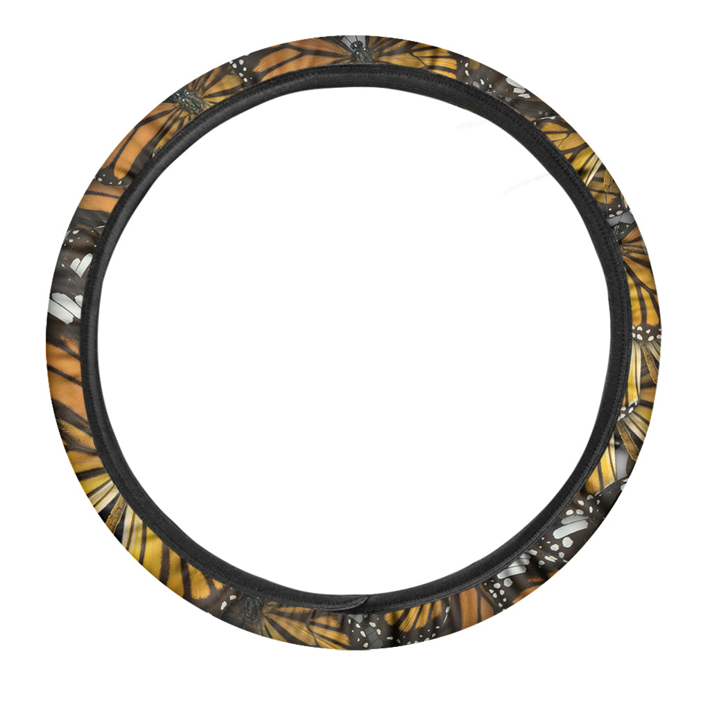 Tiger Monarch Butterfly Pattern Print Car Steering Wheel Cover