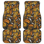 Tiger Monarch Butterfly Pattern Print Front and Back Car Floor Mats