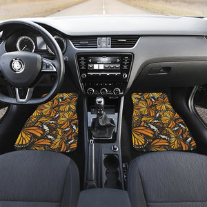 Tiger Monarch Butterfly Pattern Print Front and Back Car Floor Mats