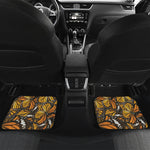 Tiger Monarch Butterfly Pattern Print Front and Back Car Floor Mats