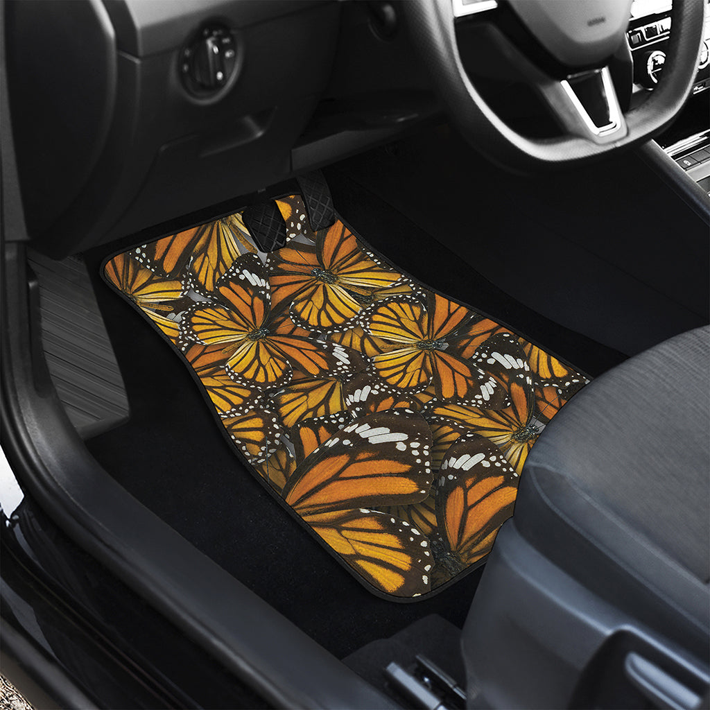 Tiger Monarch Butterfly Pattern Print Front and Back Car Floor Mats