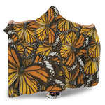 Tiger Monarch Butterfly Pattern Print Hooded Blanket