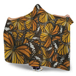 Tiger Monarch Butterfly Pattern Print Hooded Blanket