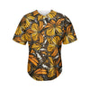 Tiger Monarch Butterfly Pattern Print Men's Baseball Jersey