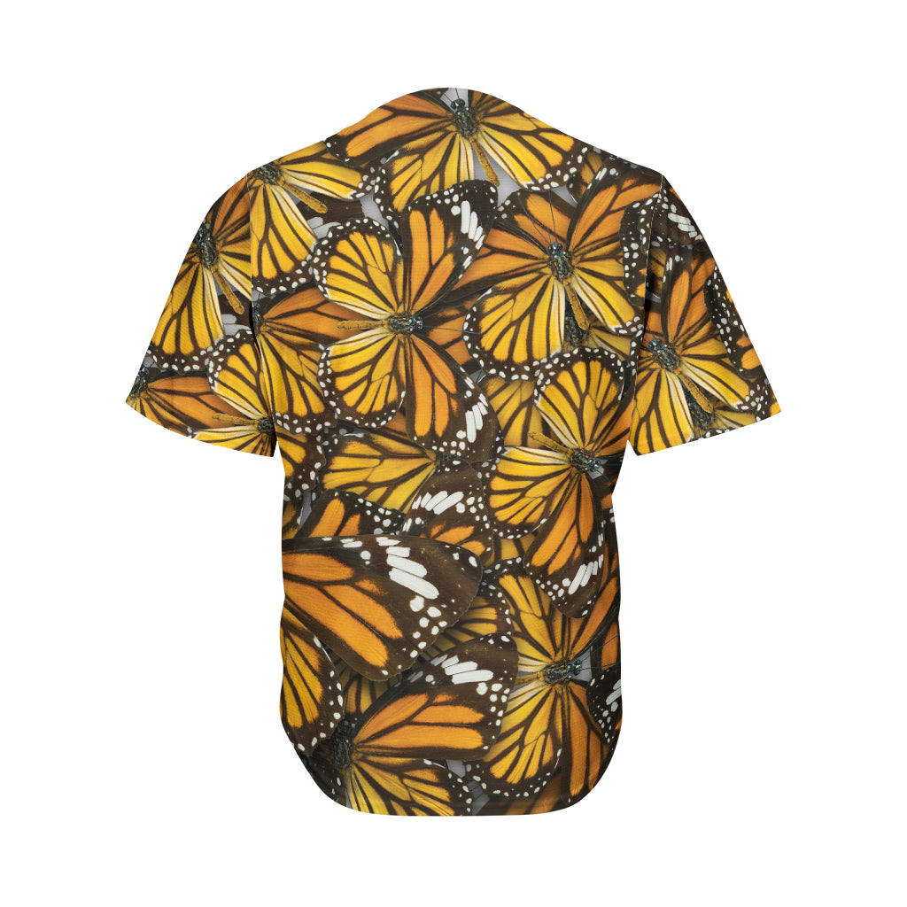 Tiger Monarch Butterfly Pattern Print Men's Baseball Jersey