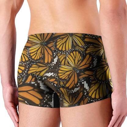 Tiger Monarch Butterfly Pattern Print Men's Boxer Briefs