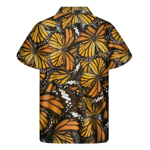 Tiger Monarch Butterfly Pattern Print Men's Short Sleeve Shirt