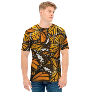 Tiger Monarch Butterfly Pattern Print Men's T-Shirt