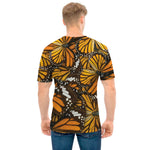 Tiger Monarch Butterfly Pattern Print Men's T-Shirt