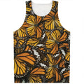 Tiger Monarch Butterfly Pattern Print Men's Tank Top
